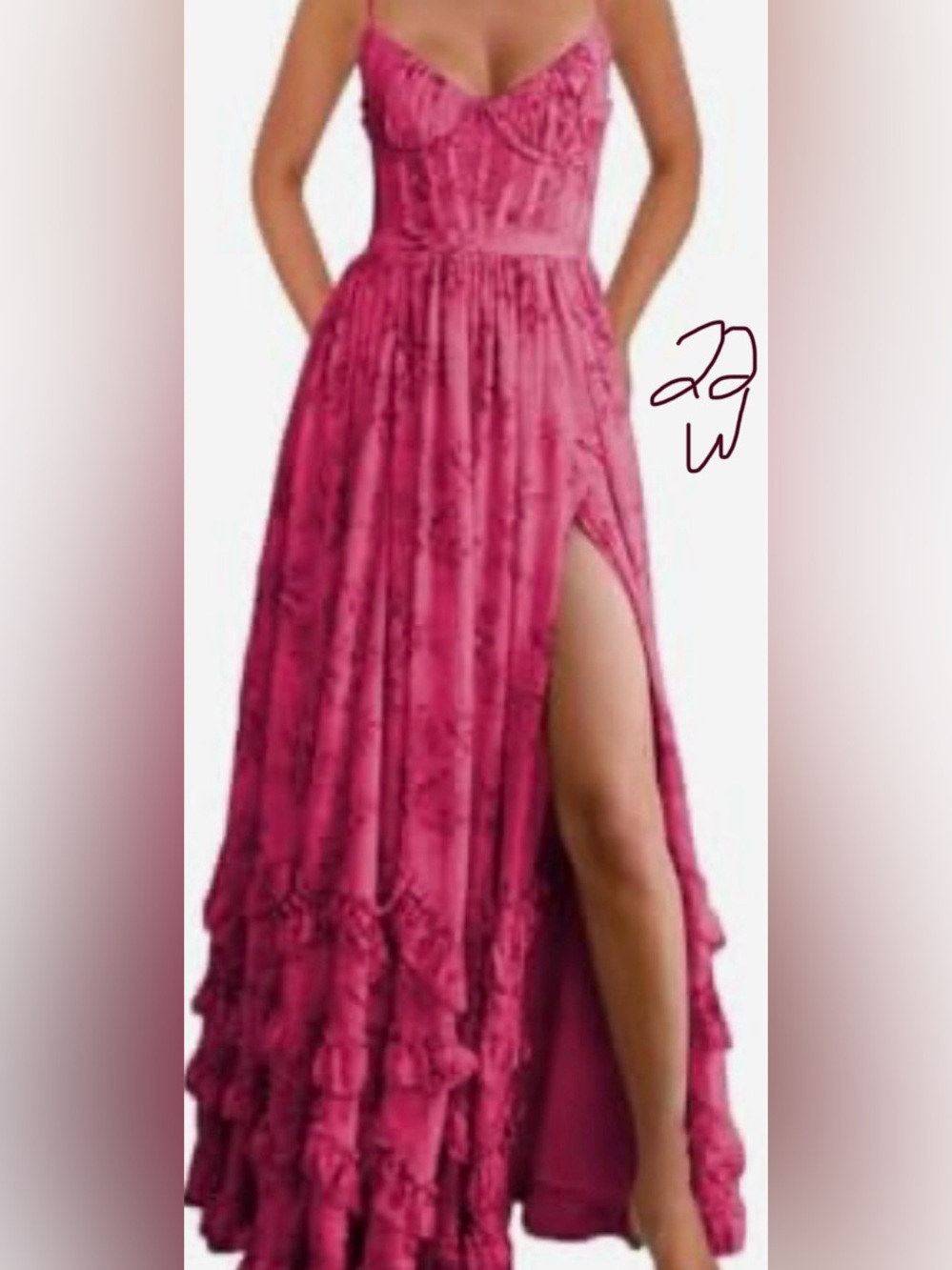 Women’s Pink High-Slit Maxi Skirt